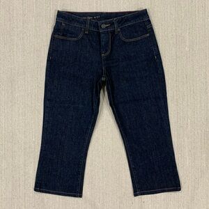 TALBOTS Dark Wash Crop Flare Denim Capris Size 4